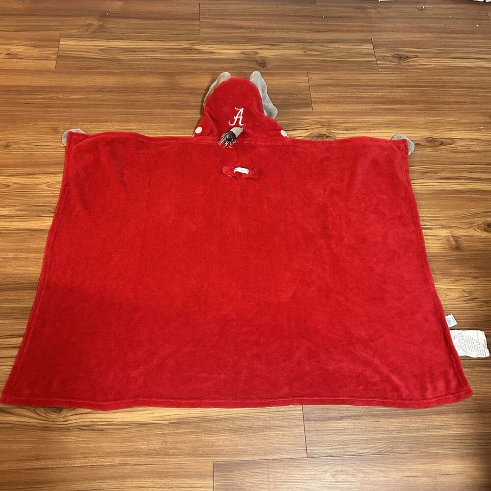 Alabama Crimson Tide Elephant Hooded Blanket ComfyCritters Plush Throw - Picture 6 of 9